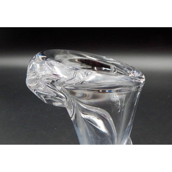 Vannes Cristal Crystal Calla Lily Vase Flower 7 Inch Clear Art Glass Signed - Picture 12 of 13